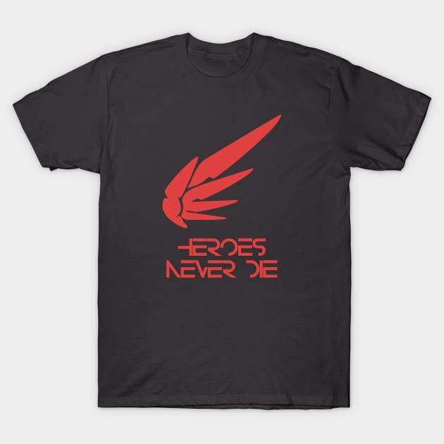 Mercy - Heroes Never Die T-Shirt by valsymot